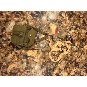 Vintage GI Joe 1/6 Scale Medic Bag with Plasma Bottle and Accessories Olive Drab
